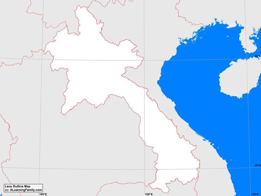 Քարտեզ Լաոս ուրվագիծը