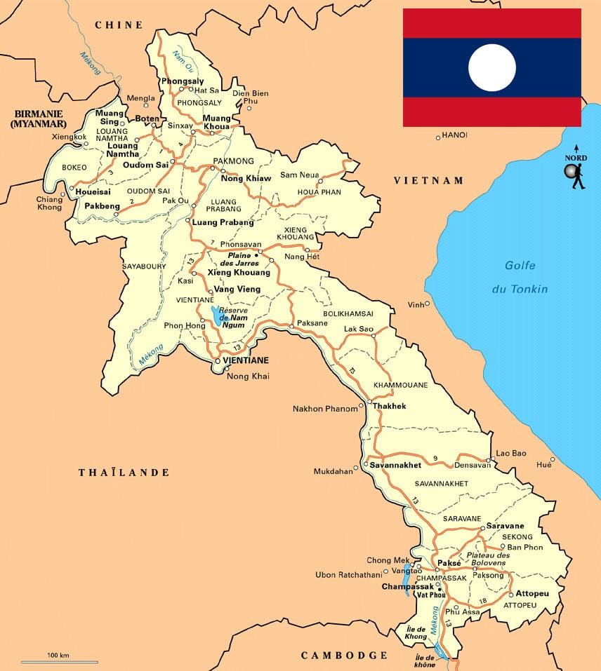 Քարտեզ Հարավային Լաոսի
